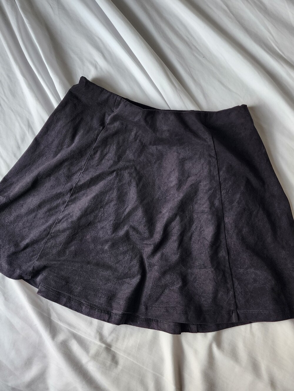Forever 21 Black Stretchy Mini Skater Skirt Elastic Waist Size XS